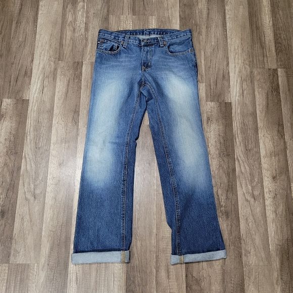 Ralph Lauren POLO JEANS COMPANY BOOTCUT JEAN Flared cut denim pants Women's L (w29) equivalent cotton blue type Vintage Second Hand